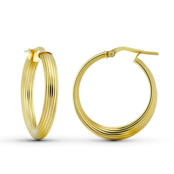 AROS PLATA CHAPADOS EN ORO TALLADOS 2.5CM