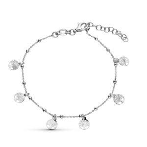 PULSERA PLATA BOLITAS Y ARBOL DE LA VIDA