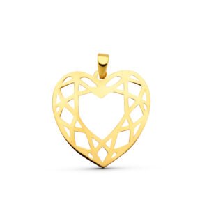 CORAZON CALADO 20MM ORO 18KILATES