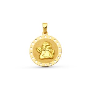 MEDALLA ANGELITO CALADO ORO 18KILATES