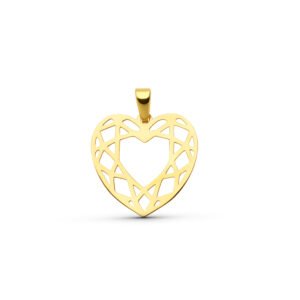 COLGANTE CORAZON CALADO 15MM ORO 18KILATES