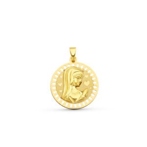 MEDALLA VIRGEN NIÑA 18mm ORO 18 KILATES