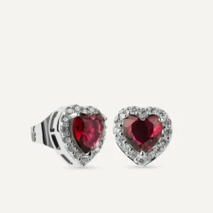 PENDIENTES PLATA PIEDRA ROJA