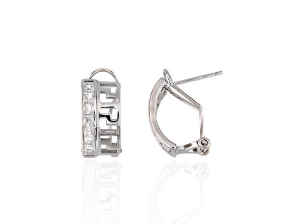 PENDIENTE PLATA OMEGA CIRCONITAS