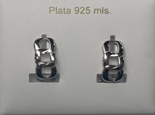 PENDIENTES PLATA OMEGA ESLABONES - Imagen 2
