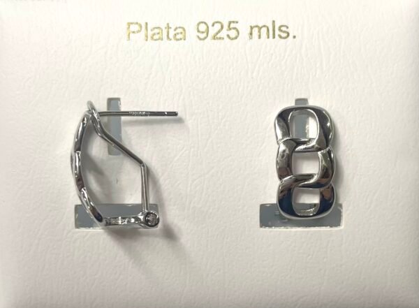 PENDIENTES PLATA OMEGA ESLABONES