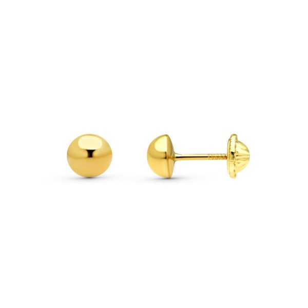 PENDIENTES MEDIA BOLA 5MM ORO 9KILATES