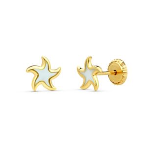 PENDIENTES ESTRELLA CON NÁCAR EN ORO DE 9 KILATES
