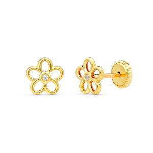 PENDIENTE FLOR EN ORO DE 9 KILATES