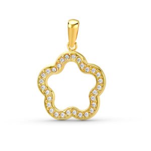 COLGANTE FLOR EN ORO DE 9 KILATES