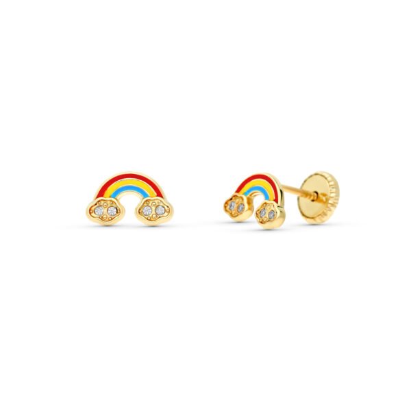 PENDIENTES ARCO IRIS ORO 9KILATES