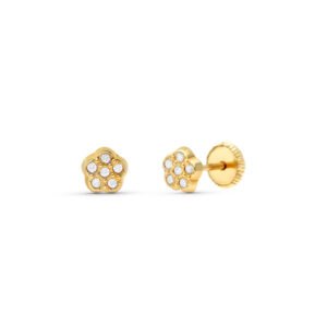 PENDIENTE FLOR EN ORO DE 9 KILATES