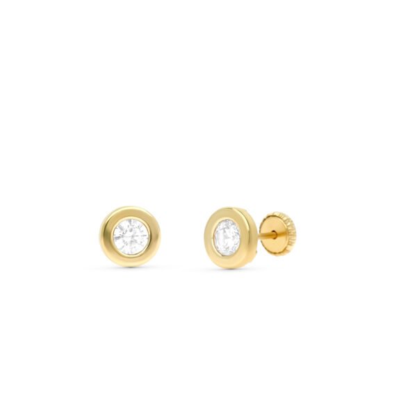 PENDIENTES DONUT CIRCONITA 7MM ORO 9KILATES