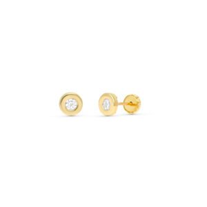 PENDIENTES DONUT CIRCONITA 5MM ORO 9KILATES