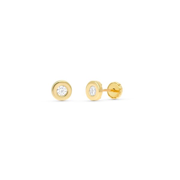 PENDIENTES DONUT CIRCONITA 5MM ORO 9KILATES