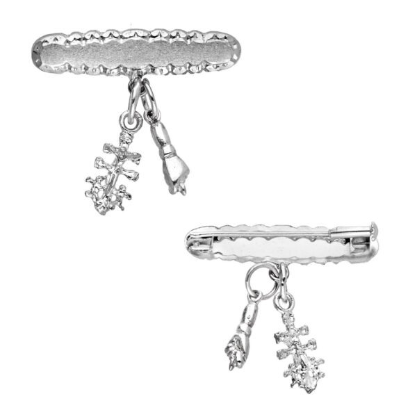 ALFILER PLATA BEBE N4 CON PUÑO Y CRUZ