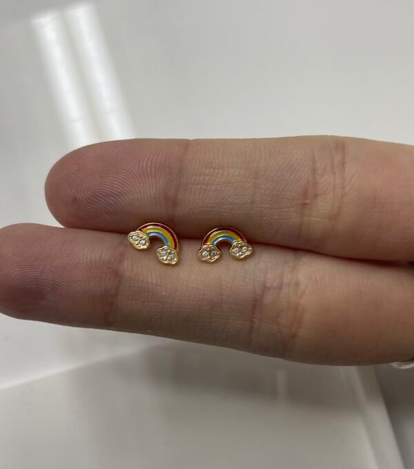 PENDIENTES ARCO IRIS ORO 9KILATES - Imagen 2