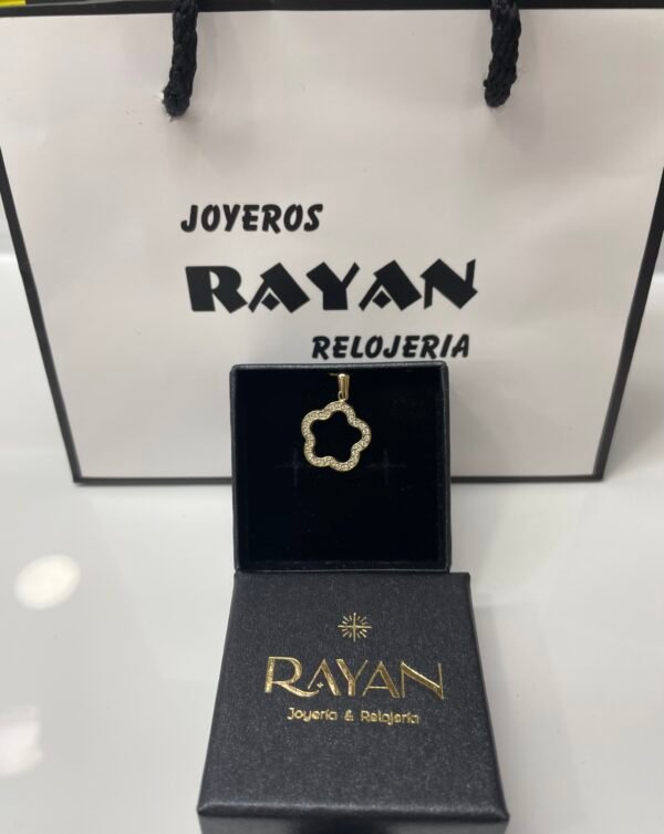 COLGANTE FLOR EN ORO DE 9 KILATES - Imagen 4