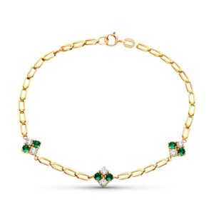 PULSERA VERDE ORO 9 KILATES