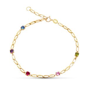 PULSERA COLORES ORO 9 KILATES