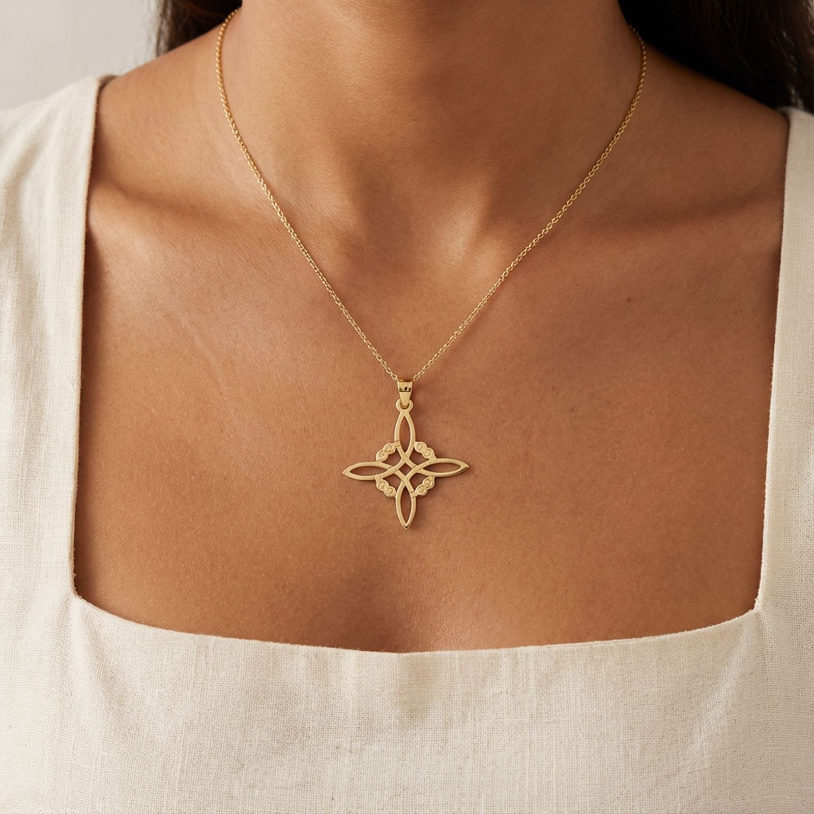 COLGANTE NUDO DE BRUJA ORO 18K - Imagen 2