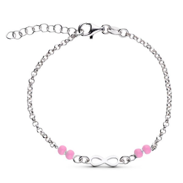 PULSERA PLATA INFINITO ROSA