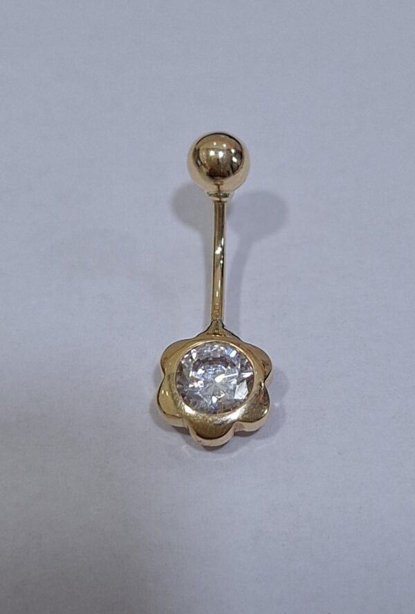Piercing oro 9 Kilates ombligo flor