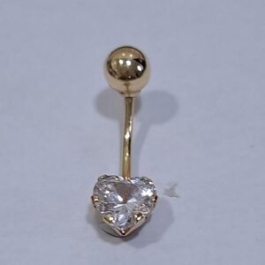 PIERCING ORO 9 KILATES OMBLIGO CORAZON
