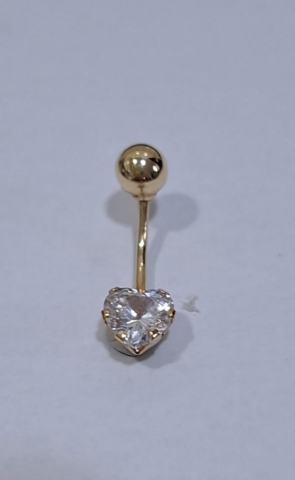 PIERCING ORO 9 KILATES OMBLIGO CORAZON
