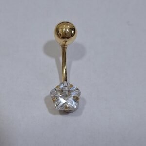 Piercing oro 9 Kilates ombligo  flor garras