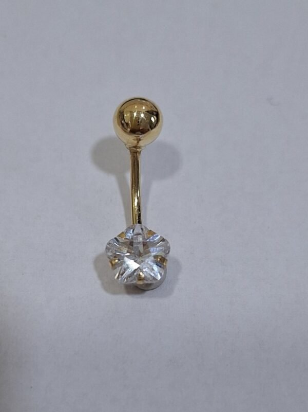 Piercing oro 9 Kilates ombligo  flor garras