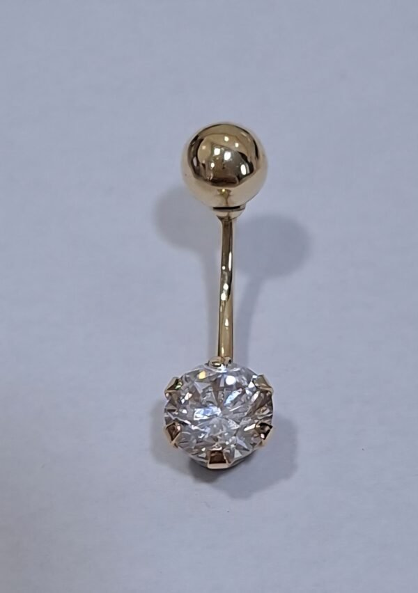 Piercing oro 9 Kilates ombligo circonitas garras