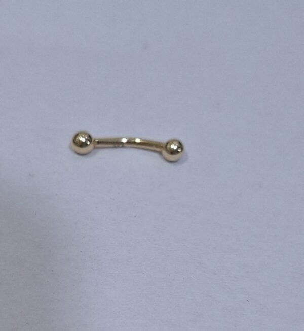 Piercing oro 9kilates ceja bolas
