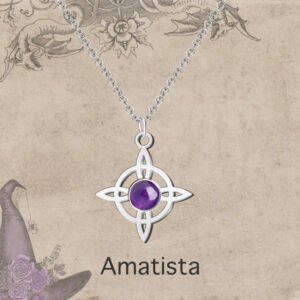 COLGANTE NUDO DE BRUJA ACERO AMATISTA