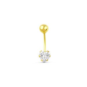 PIERCING ORO 9 KILATES OMBLIGO CORAZON