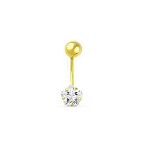 Piercing oro 9 Kilates ombligo  flor garras