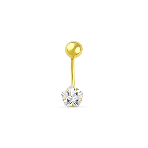 Piercing oro 9 Kilates ombligo  flor garras