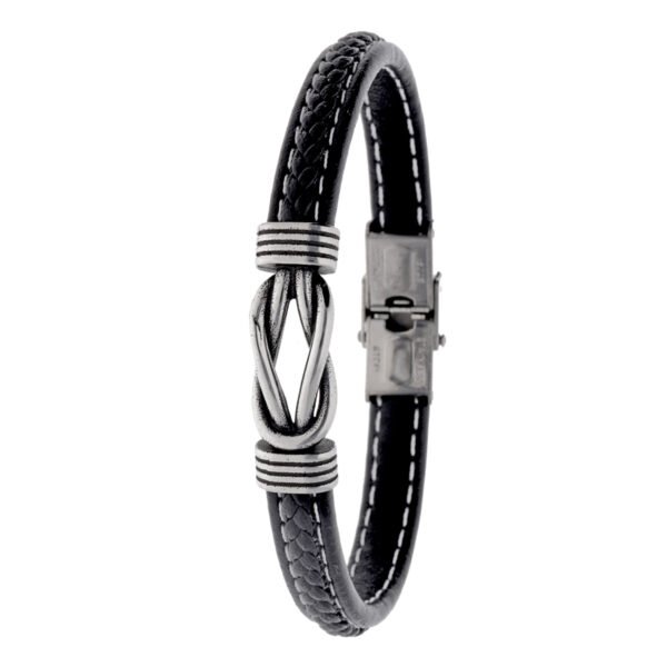 PULSERA ACERO Y PIEL