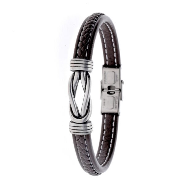 PULSERA ACERO Y PIEL