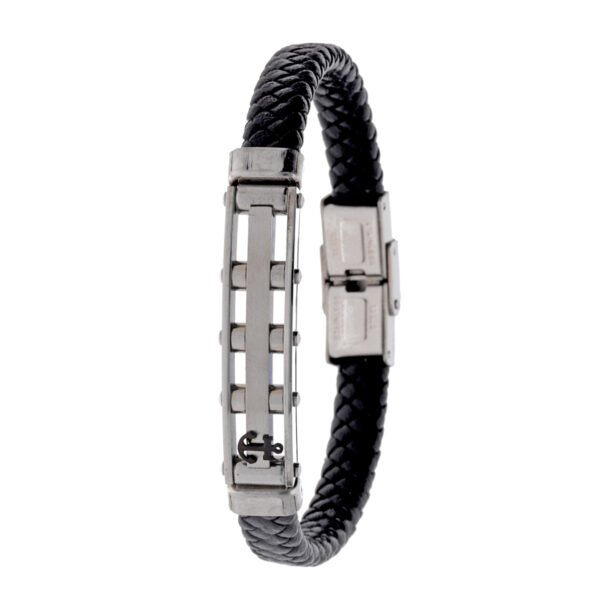 PULSERA ACERO Y PIEL