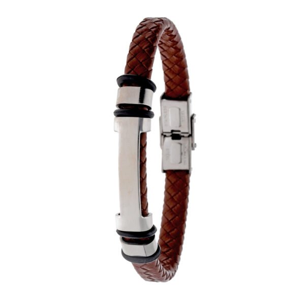 PULSERA ACERO Y PIEL