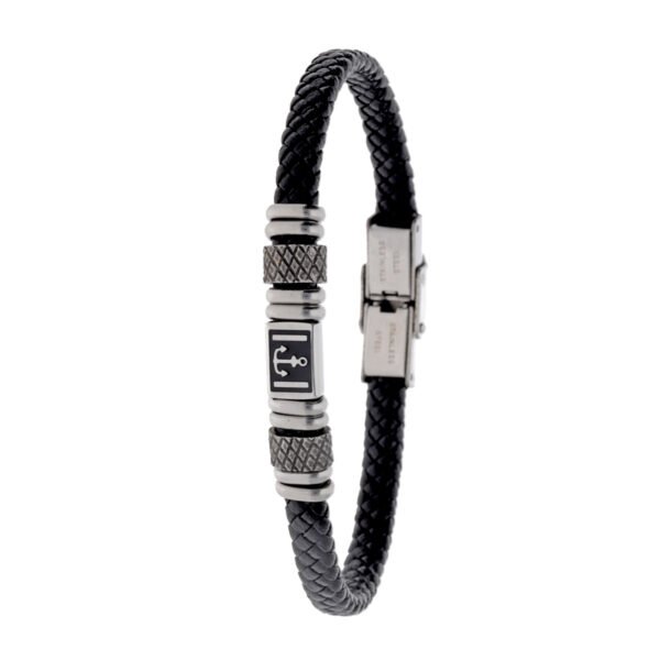 PULSERA ACERO Y PIEL