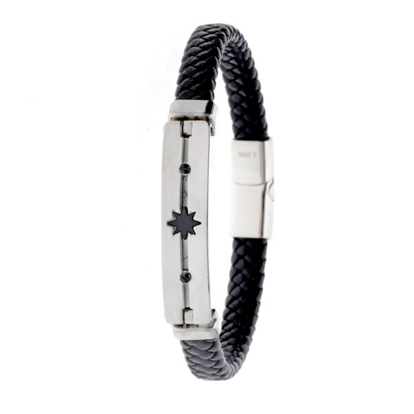 PULSERA ACERO Y PIEL