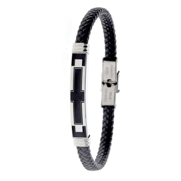 PULSERA ACERO Y PIEL