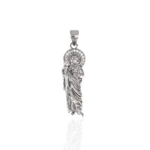 COLGANTE PLATA  RODIADO DE SAN JUAN TADEO CON CIRCONITAS