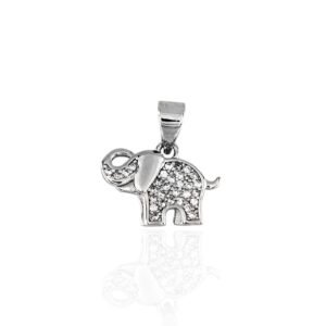 COLGANTE PLATA ELEFANTE CON CIRCONITAS