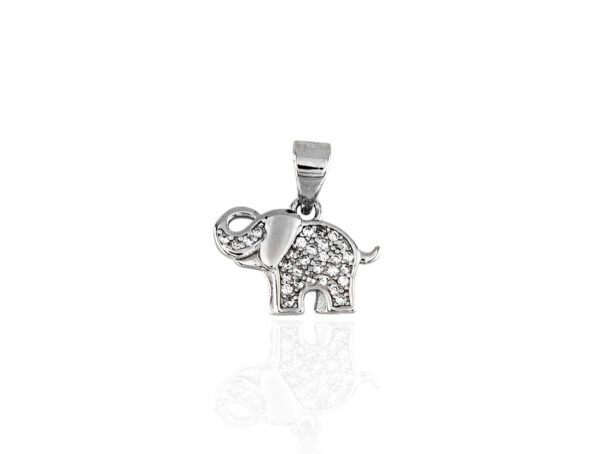 COLGANTE PLATA ELEFANTE CON CIRCONITAS