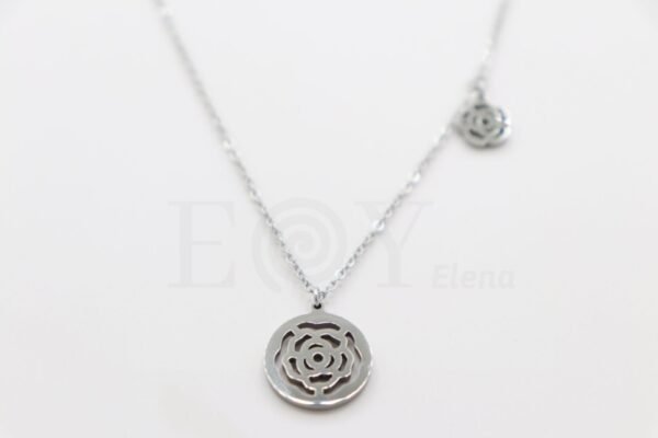 COLLAR ACERO DOS ROSAS
