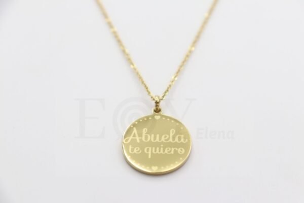 CADENA CON COLGANTE ABUELA ACERO CHAPADO