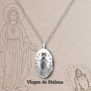 CADENA CON COLGANTE VIRGEN DE FATIMA ACERO